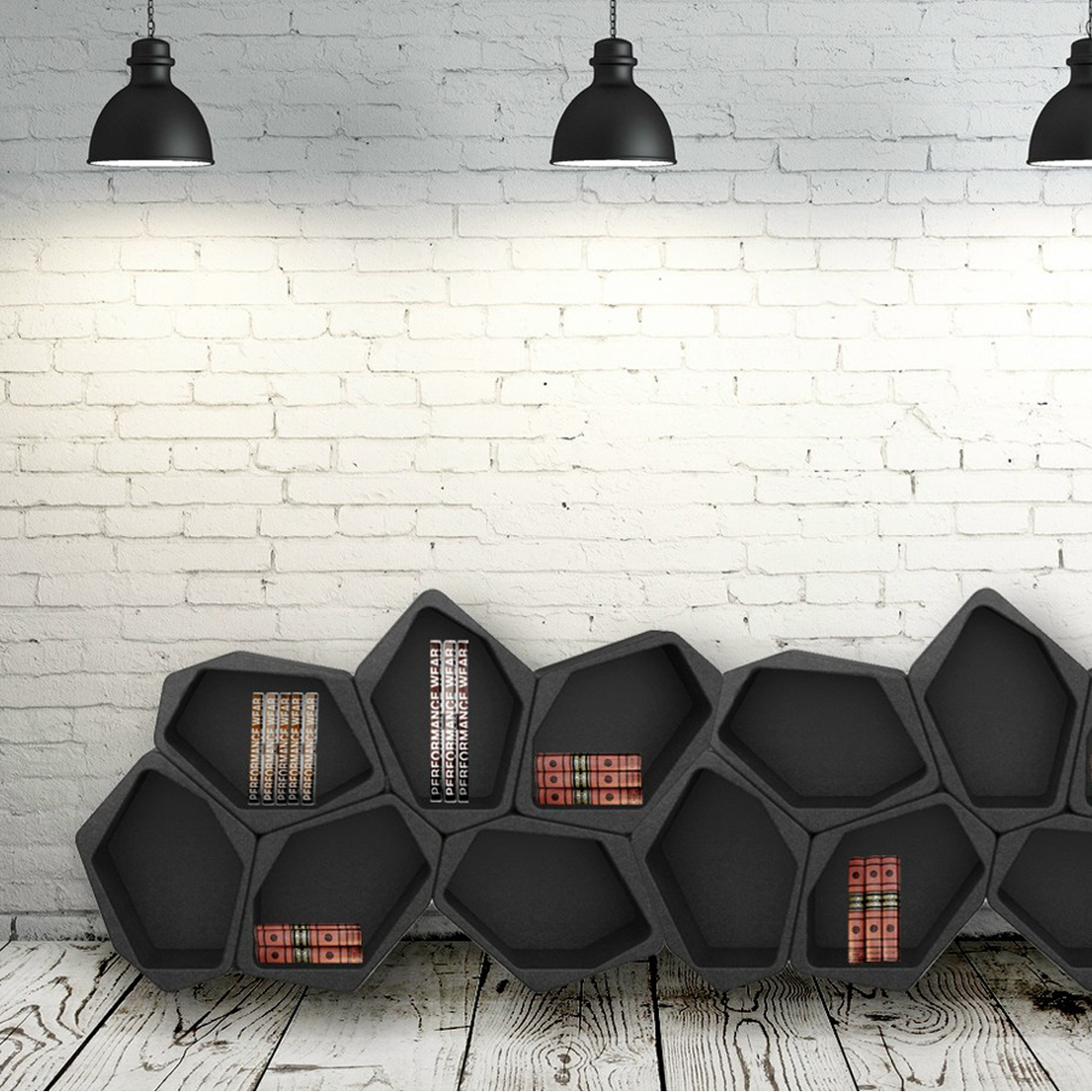 black modular shelving sideboard lowboard Movisi office furniture for the home