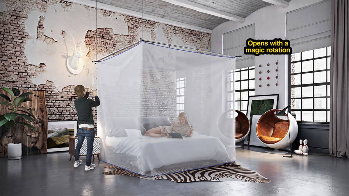 Skyroom Moskito Movisi big mosquito net baldachin loft furniture 2