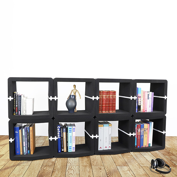 U CUBE modular black sideboard modulare moebel furniture Movisi