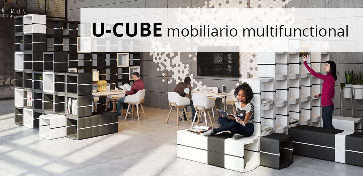 Movisi mobiliario modular e multifunctional estanteria modular divisorio asiento