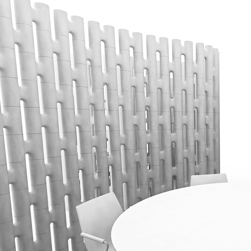 LINK room divider creating a temporary home office area